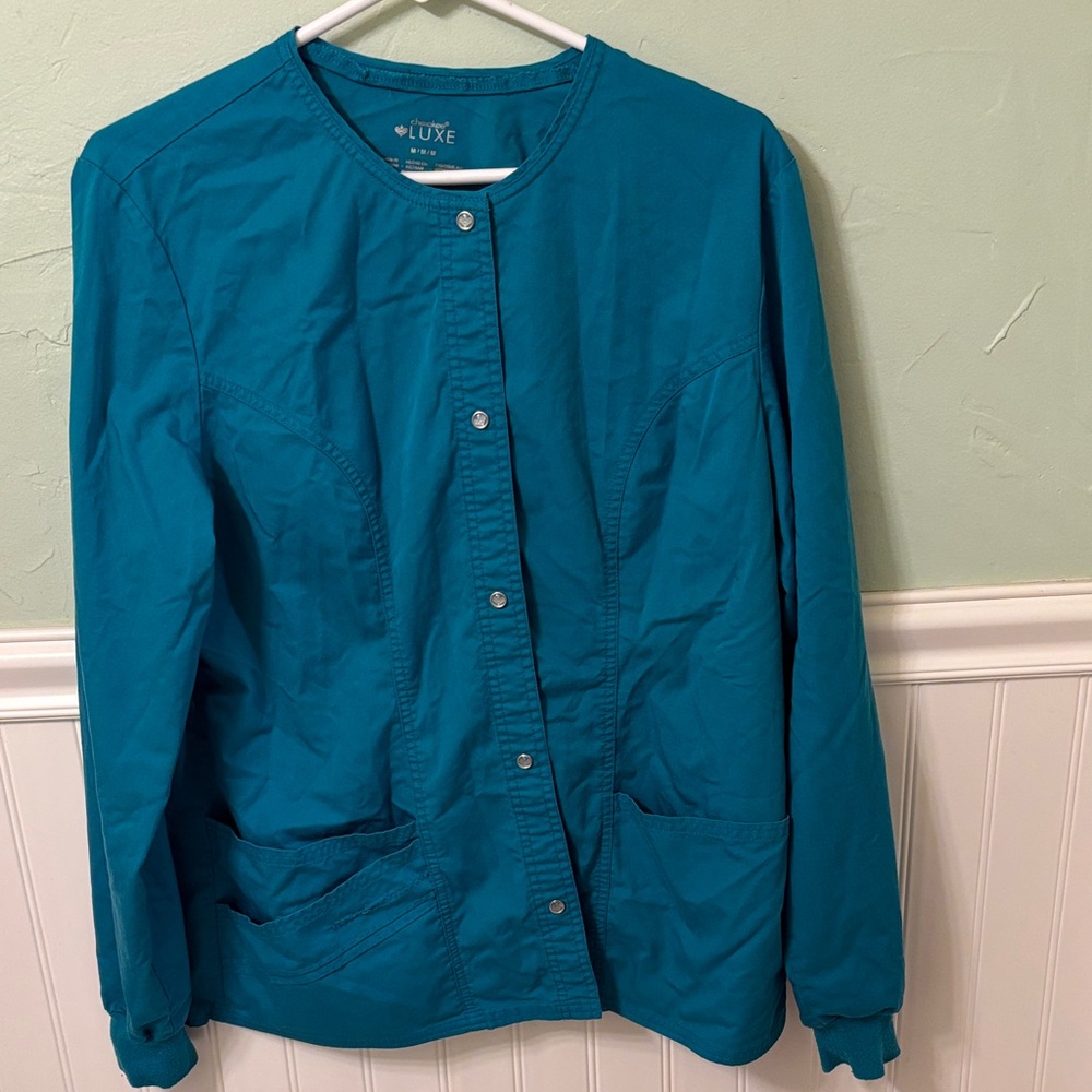 Cherokee Luxe Women's Vibrant Blue Utility Scrub  Jacket